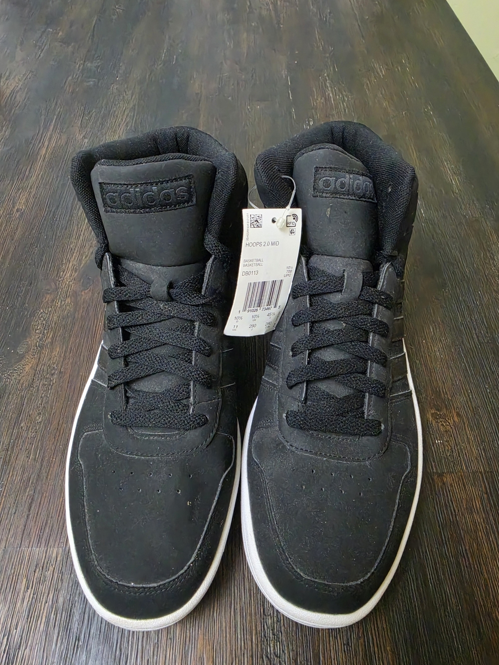 adidas Men’s Black High-Top Sneakers with White Sole